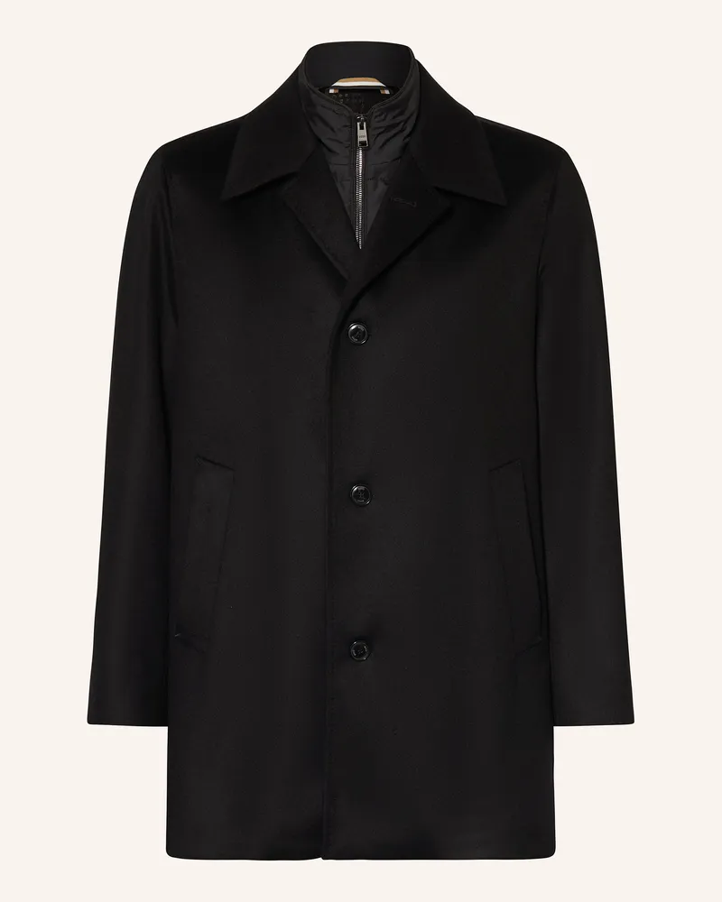 HUGO BOSS Wollmantel CLARK mit herausnehmbarer Blende Schwarz
