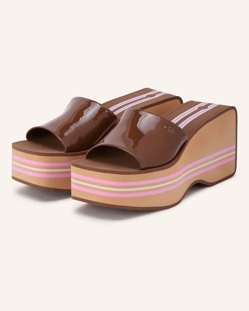 Chloé Lack-Wedges Swimming Cool braun 6i3