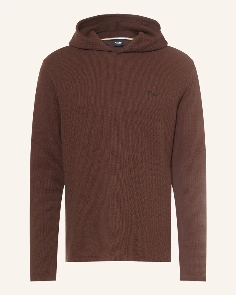 HUGO BOSS Lounge-Shirt Waffle braun Dunkelbraun