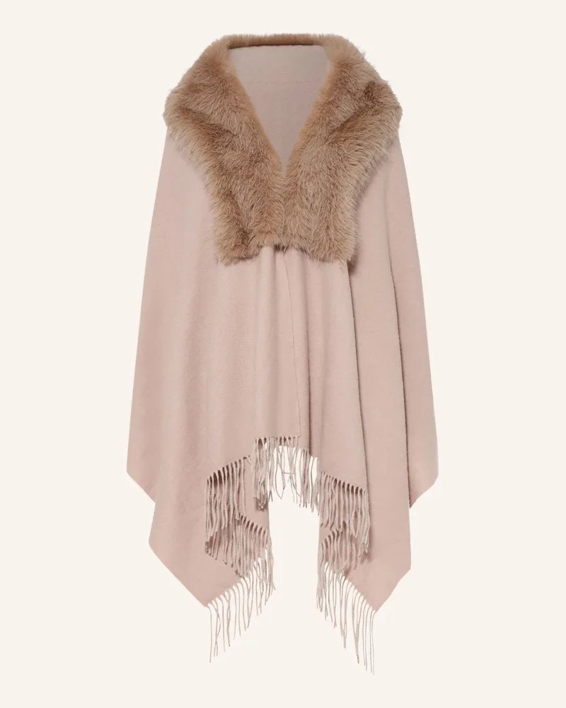 RINO & PELLE Cape Wendy Mit Kunstfell beige Beige