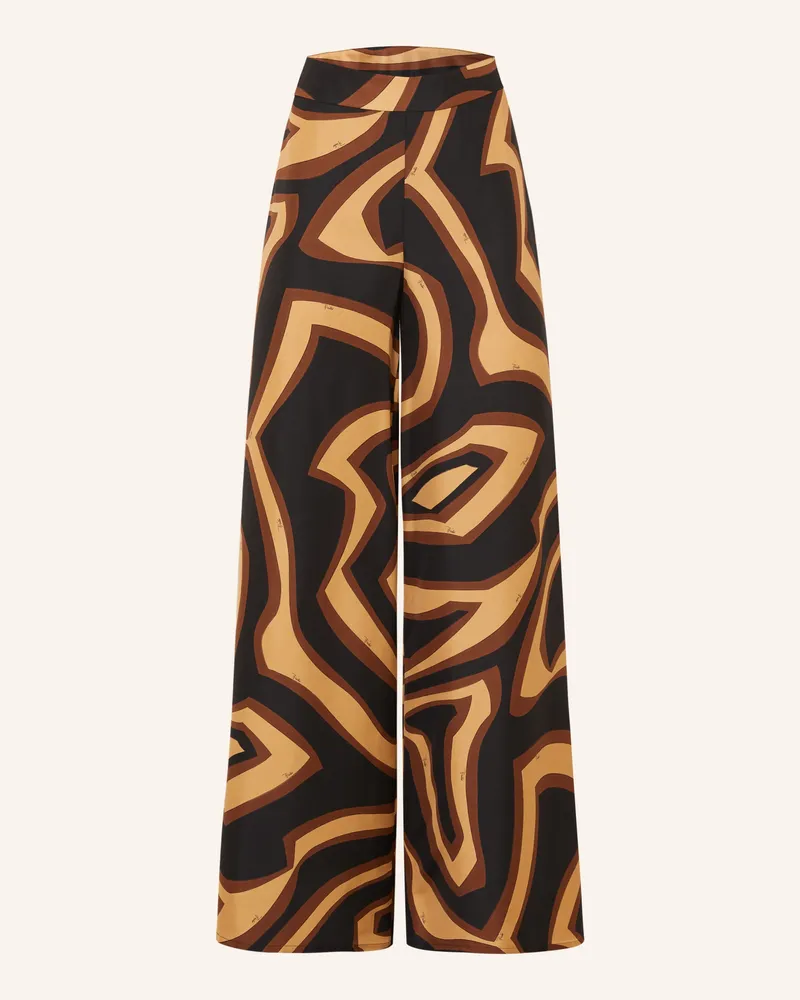 Emilio Pucci Marlenehose aus Seide Schwarz