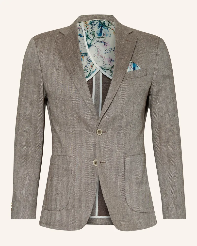 paul Anzugsakko Slim Fit Mit Leinen braun 820