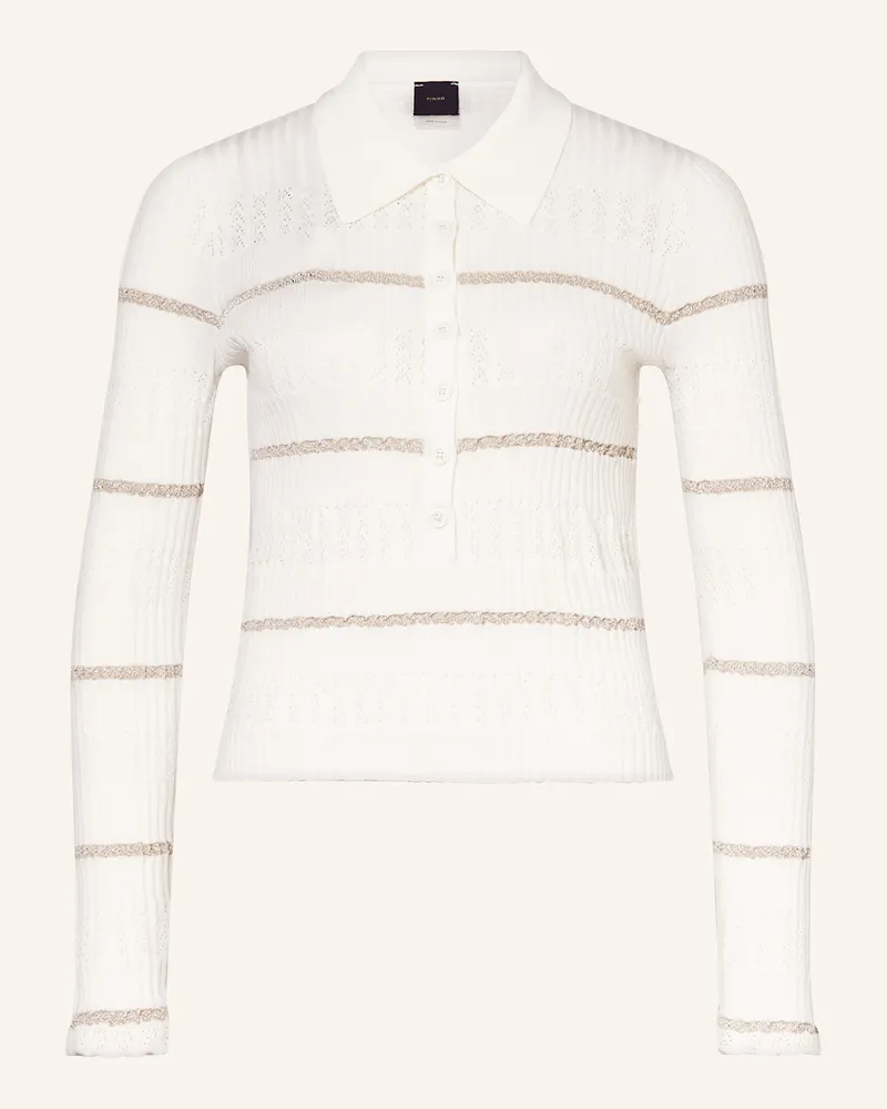 Pinko Stickjacke JANNU mit Glitzergarn Ecru