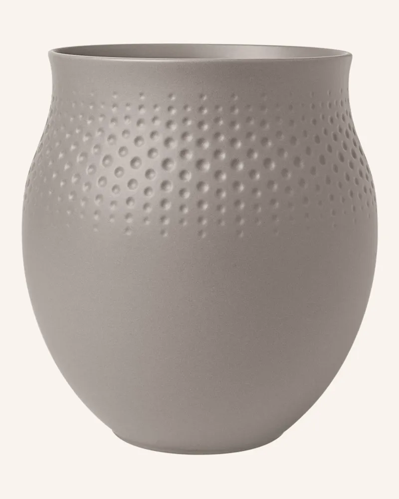 Villeroy & Boch Vase Perle Groß Manufacture Collier Taupe beige Taupe
