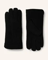 Strokesman's Handschuhe mit Echtfell Schwarz