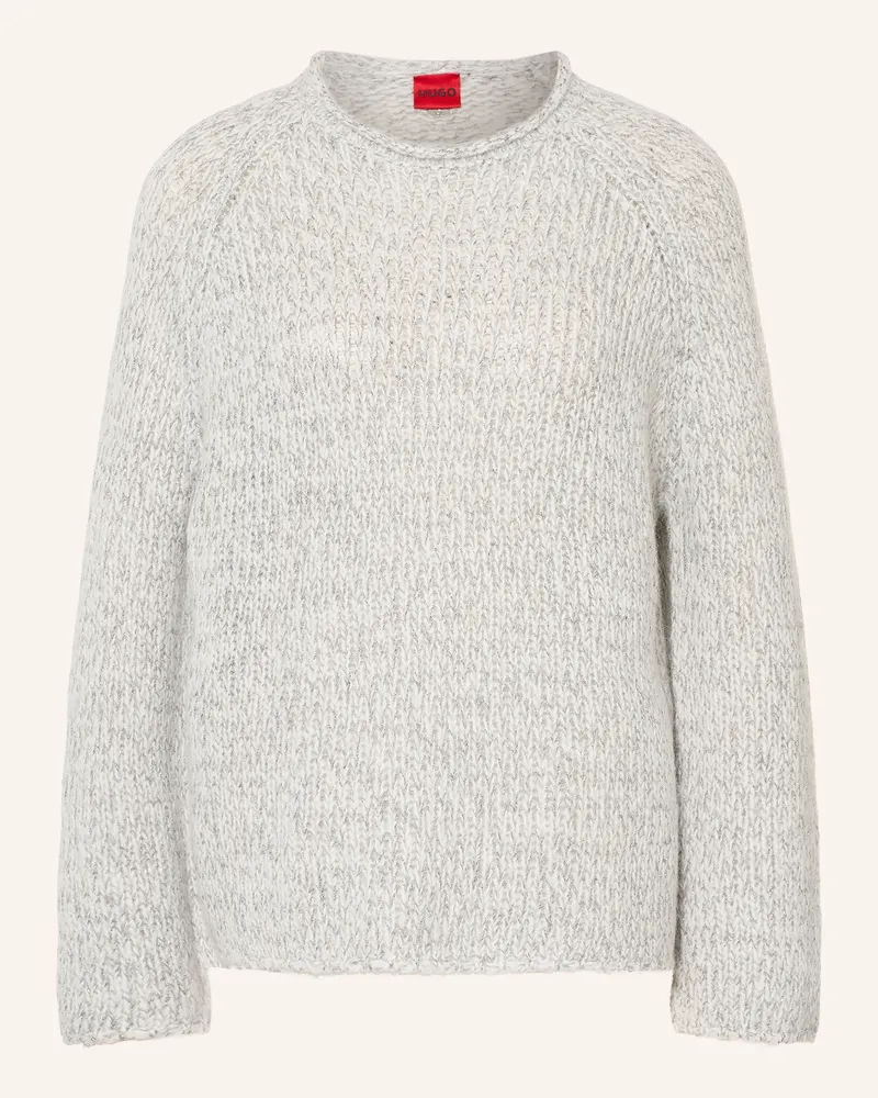 HUGO BOSS Pullover Selley Mit Glitzergarn weiss Weiss