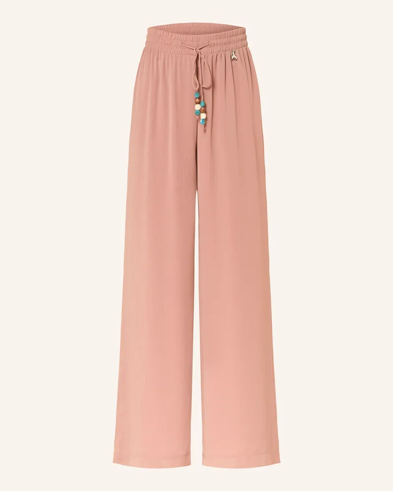 Patrizia Pepe Marlenehose mit Schmucksteinen Rosé
