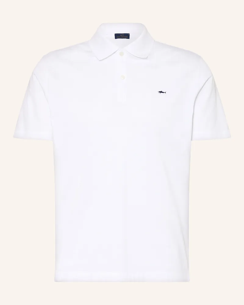 Paul & Shark Piqué-Poloshirt Weiss