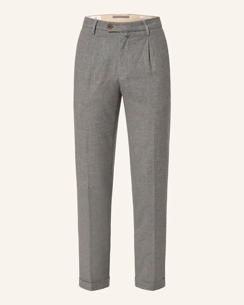 MYTHS Flanellhose Extra Slim Fit Grau