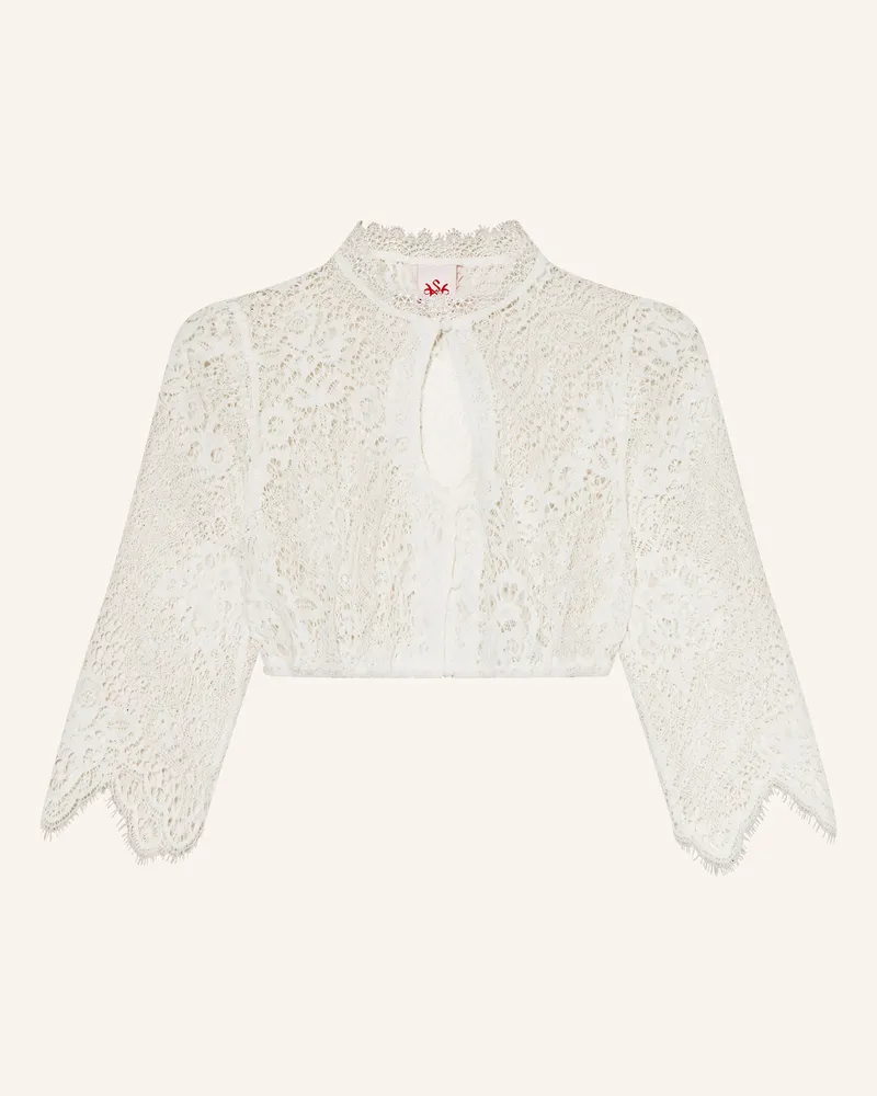 Spieth & Wensky Dirndlbluse Plätzchen Aus Spitze Mit 3/4-Arm weiss Creme