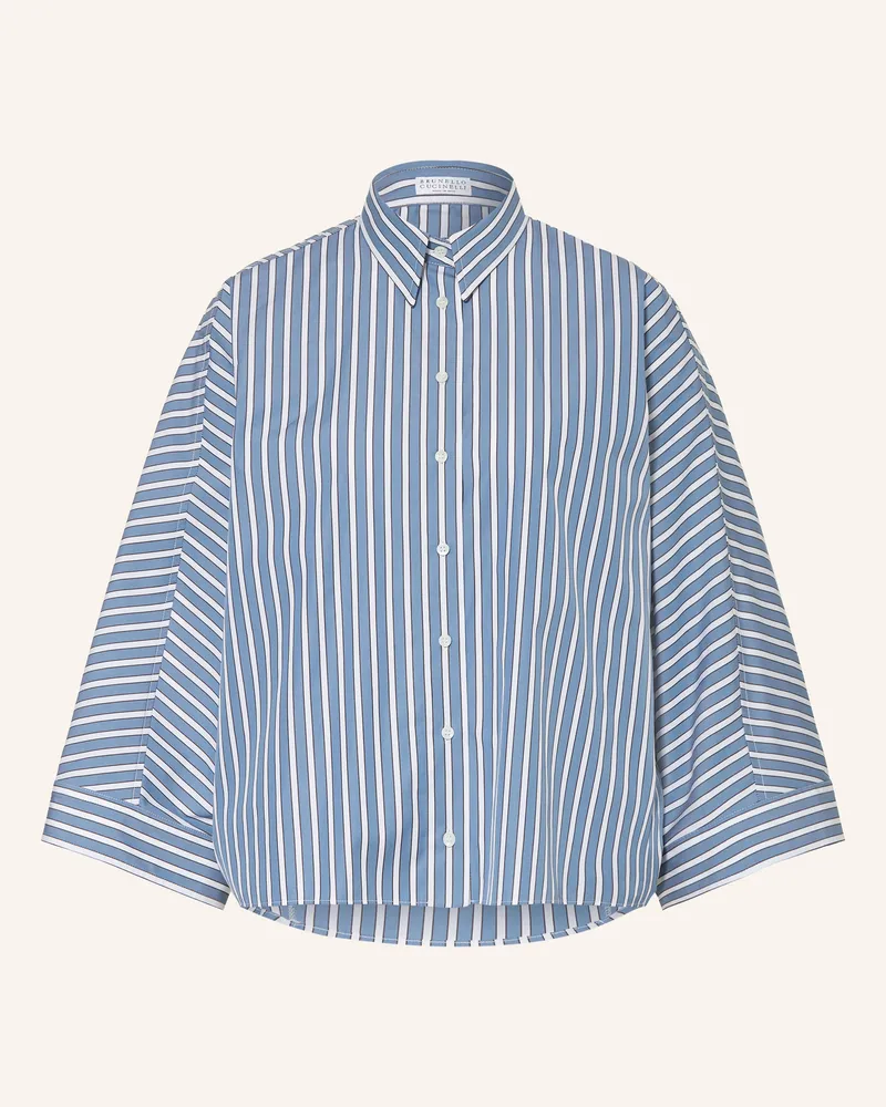Brunello Cucinelli Oversized-Hemdbluse Mit 3/4-Arm blau Hellblau