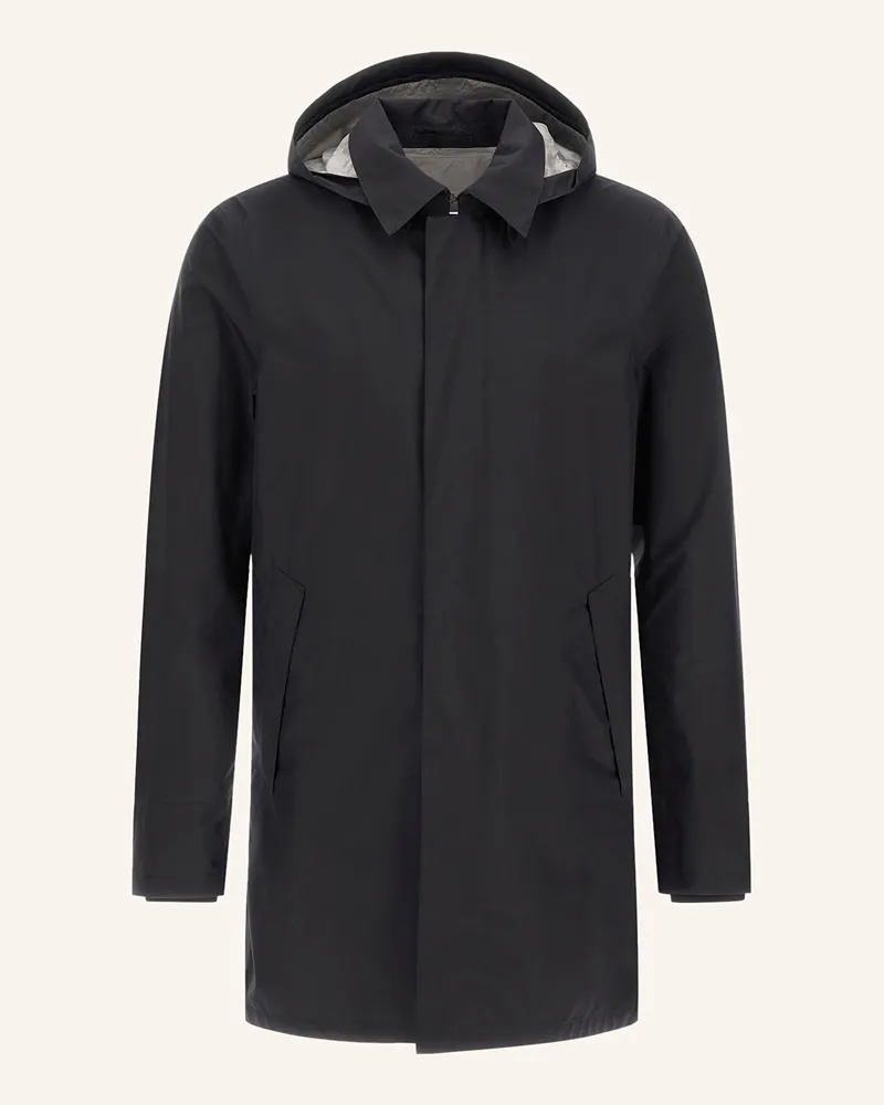 Herno Mantel Mit Abnehmbarer Kapuze schwarz Schwarz