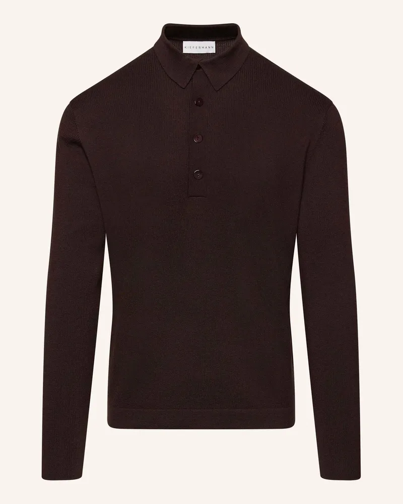KIEFERMANN Poloshirt Imano Aus Merino braun Dunkelbraun