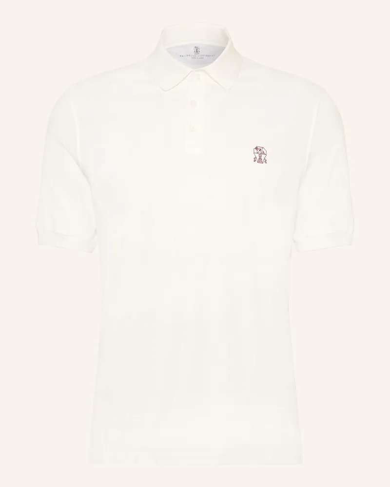 Brunello Cucinelli Piqué-Poloshirt Weiss