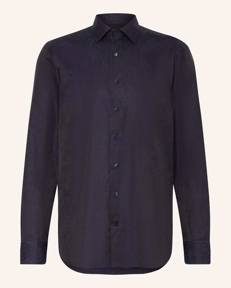 Etro Brokat-Hemd Slim Fit blau Dunkelblau