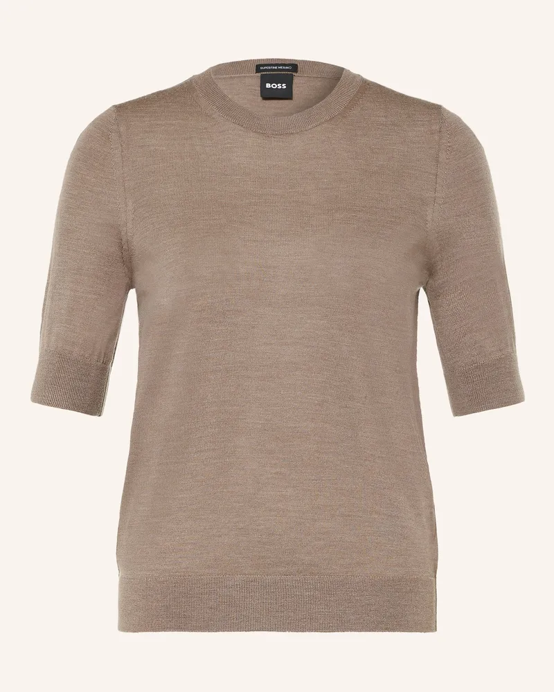 HUGO BOSS Strickshirt Farbella beige Braun