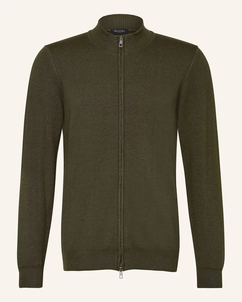 Maerz Strickjacke Aus Merinowolle gruen Oliv