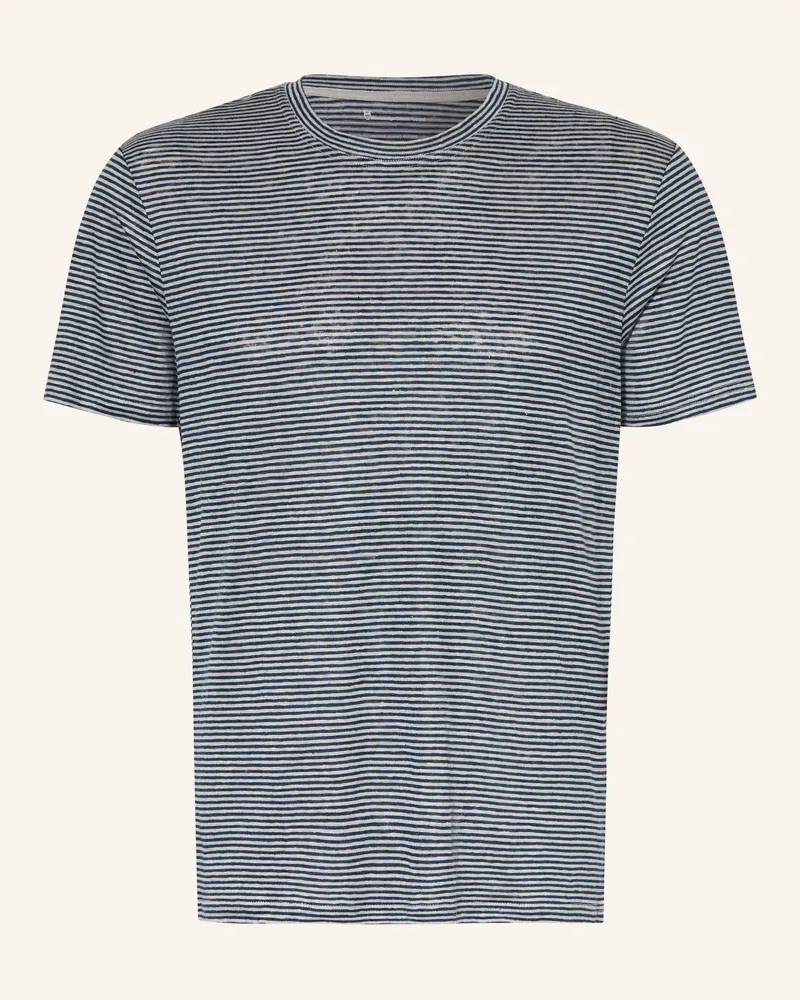 Knowledge Cotton Apparel T-Shirt Aus Leinen blau Dunkelblau