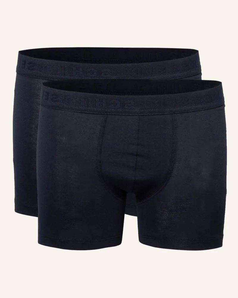 Schiesser 2er-Pack Boxershorts blau Dunkelblau