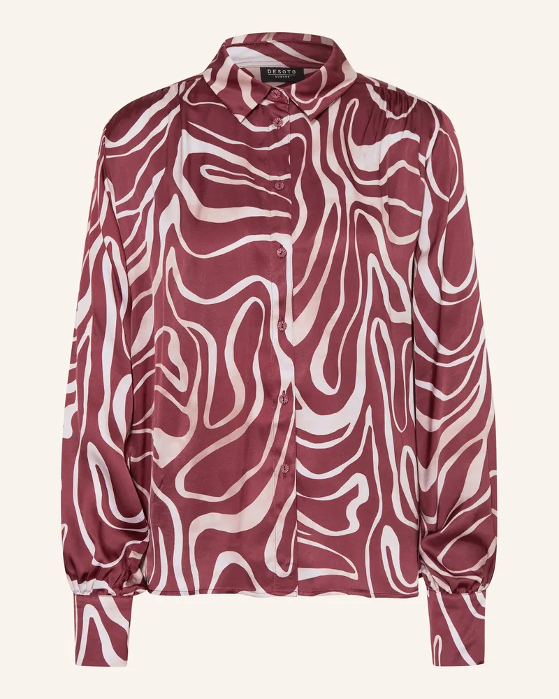 DESOTO Hemdbluse LENA aus Satin Dunkelrot