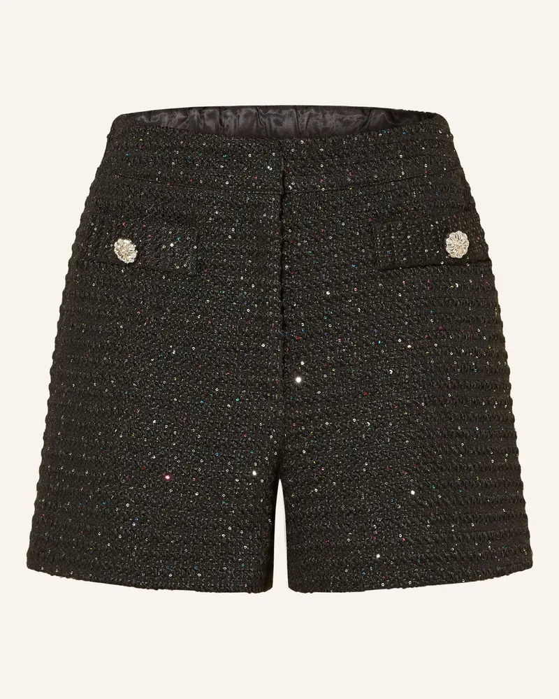 Rich&Royal Bouclé-Shorts Mit Pailletten schwarz Schwarz