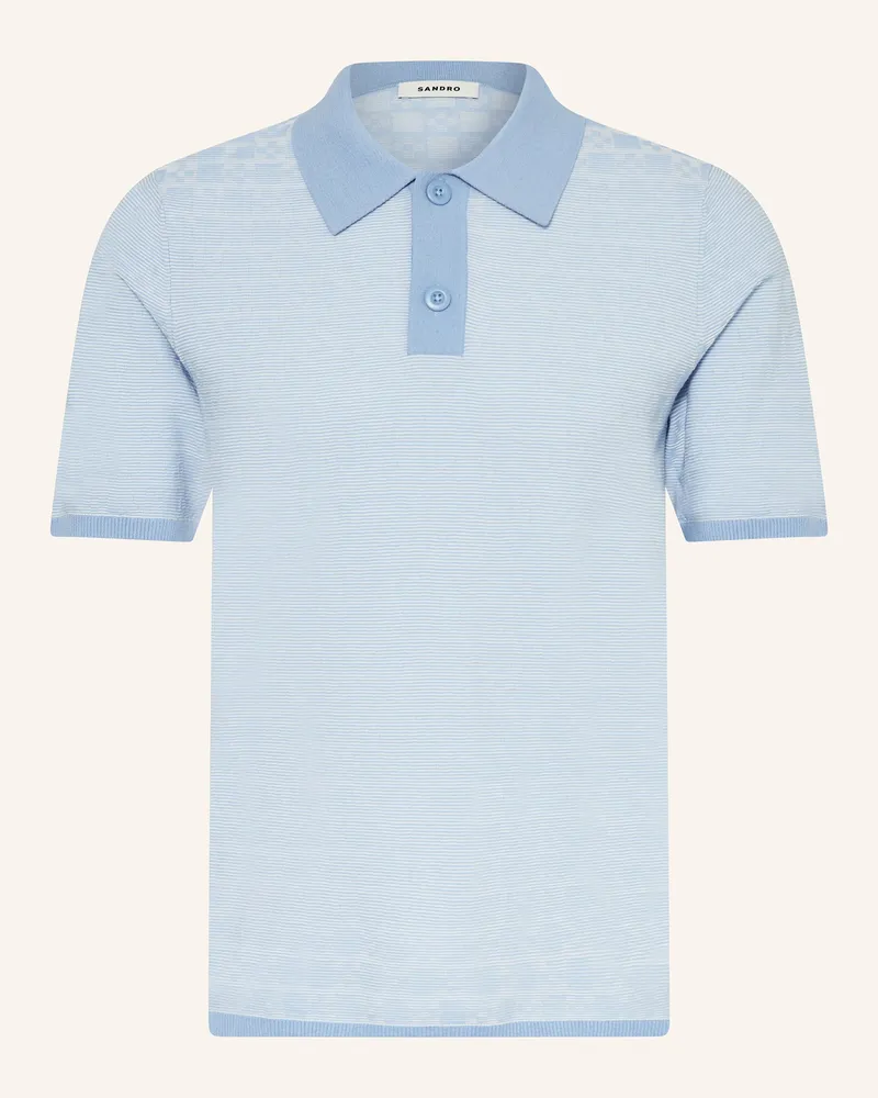 Sandro Strick-Poloshirt Hellblau