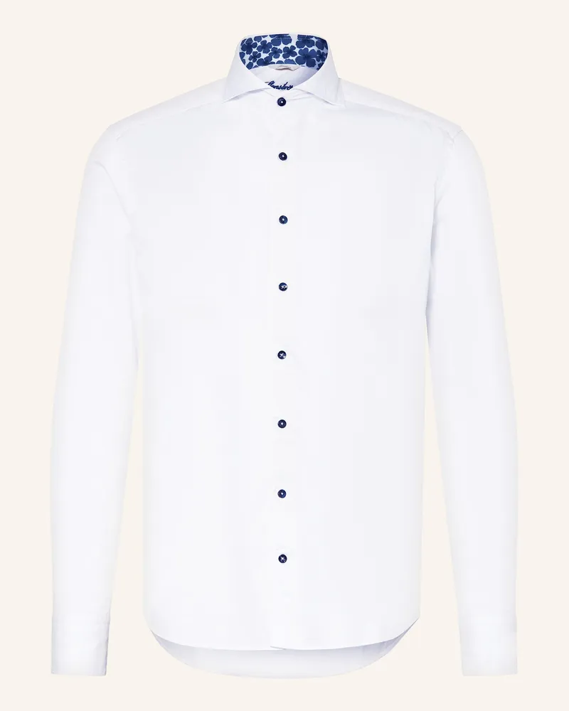 Stenströms Hemd Slim Fit weiss Weiss