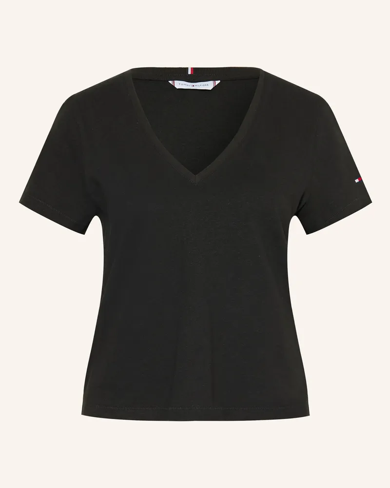 Tommy Hilfiger T-Shirt Mit Leinen schwarz Schwarz