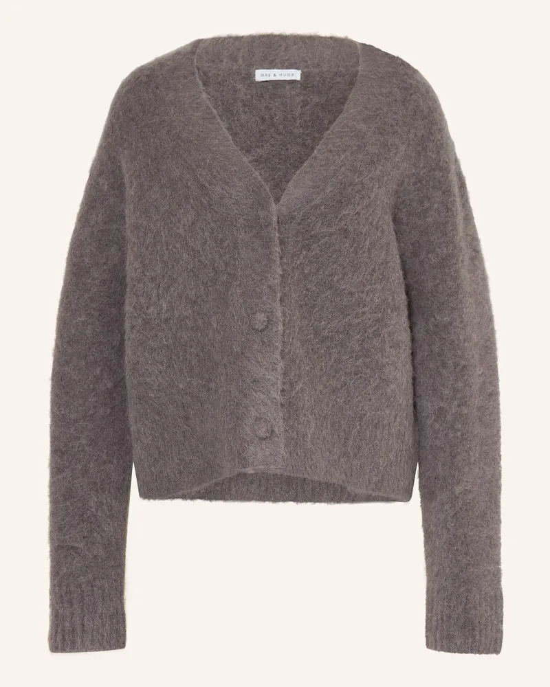 Mrs & HUGS Strickjacke Aus Alpaka grau Grau
