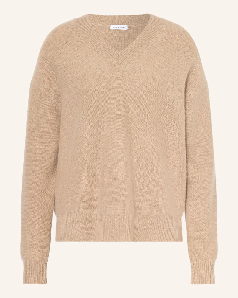 Mrs & HUGS Pullover Mit Cashmere beige Beige