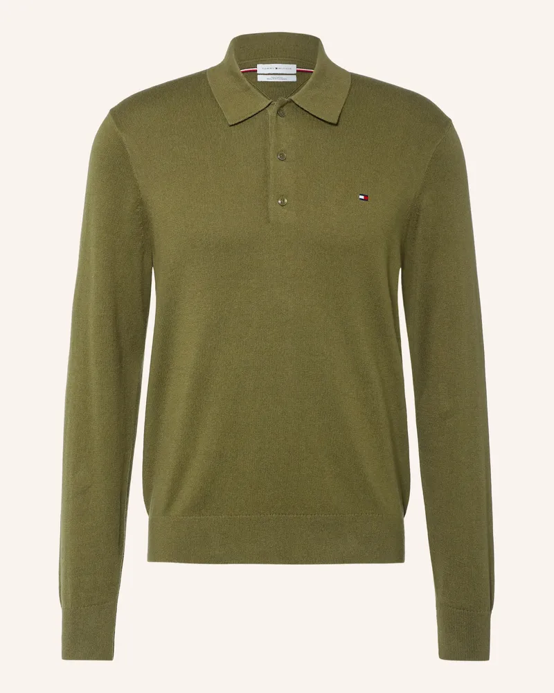 Tommy Hilfiger Strick-Poloshirt gruen Dunkelgrün