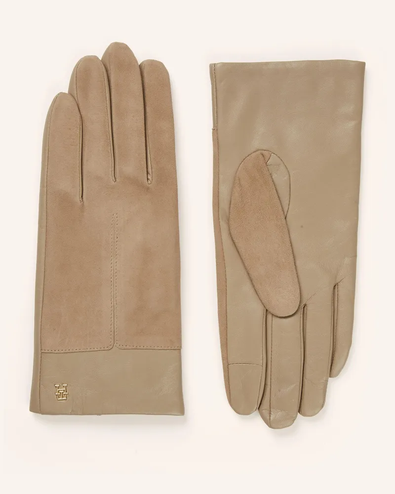 Tommy Hilfiger Lederhandschuhe Beige