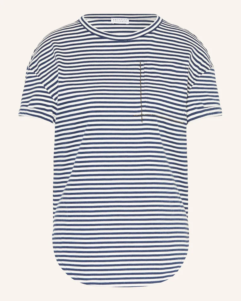 Brunello Cucinelli T-Shirt mit Schmucksteinen Weiss