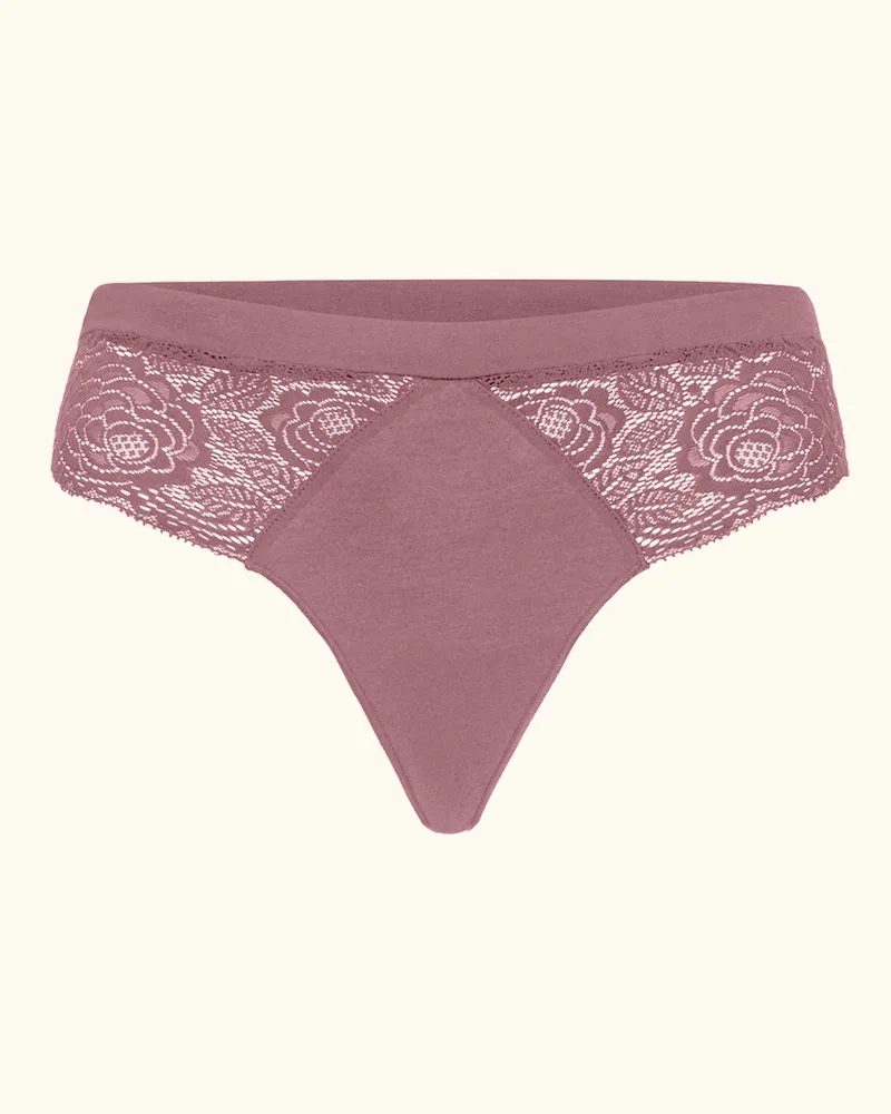Ehrlich Textil Gertrud String Große Cups Mit Baumwolle (Aus Umstellung Auf Biologischen Anbau) - Flache Nähte lila Rosa