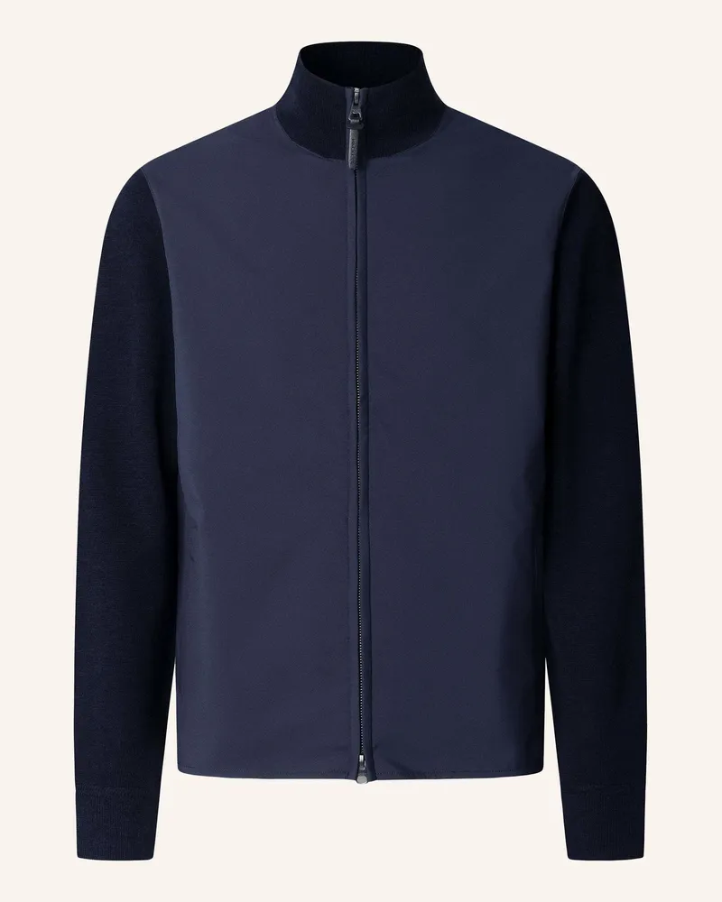 Hackett Hoodiejacke Travel Ny/Knit Fz Hyb blau Blau