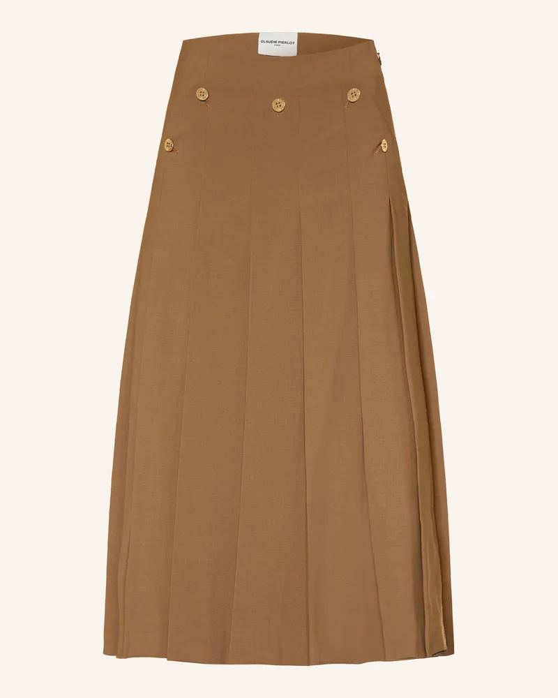 Claudie Pierlot Faltenrock braun Camel