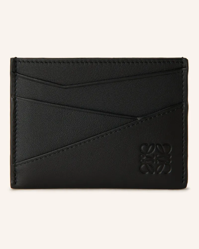 Loewe Kartenetui Puzzle Edge schwarz Schwarz