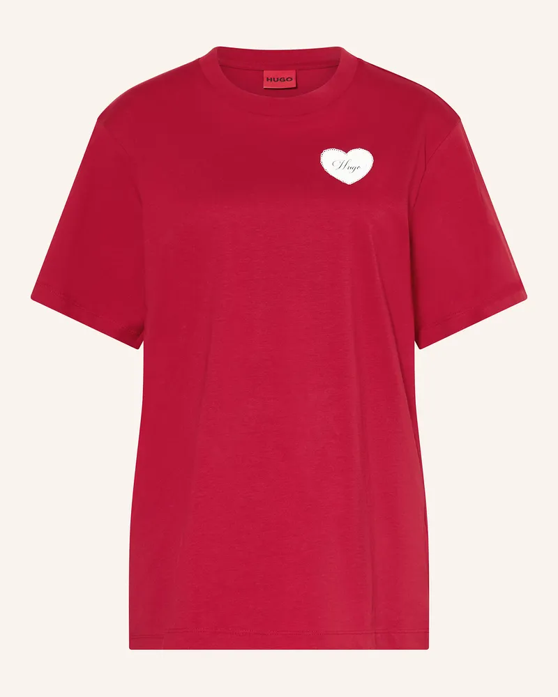 HUGO BOSS T-Shirt VINTAGE mit Schmuckstein Rot