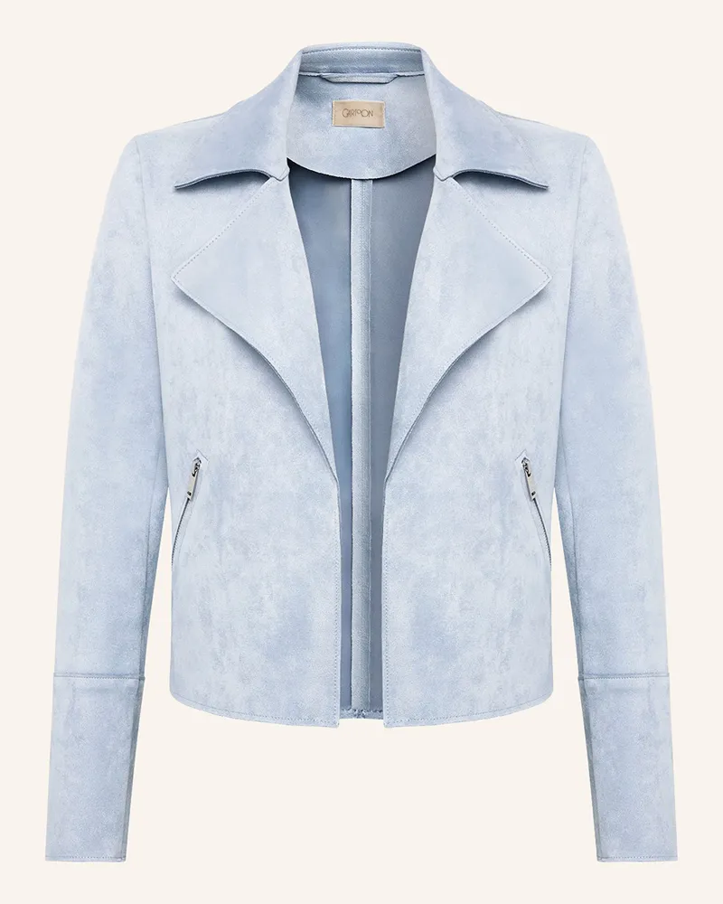 Cartoon Jacke in Lederoptik Hellblau