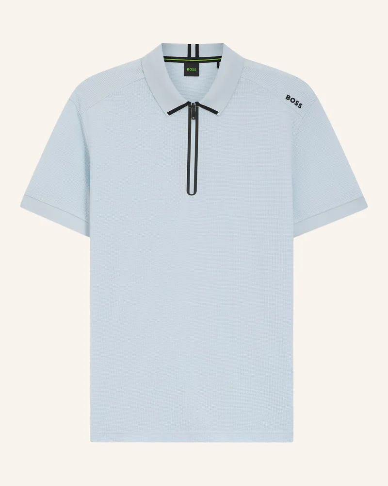HUGO BOSS Poloshirt Pl_Terrace Zip Regular Fit blau Blau