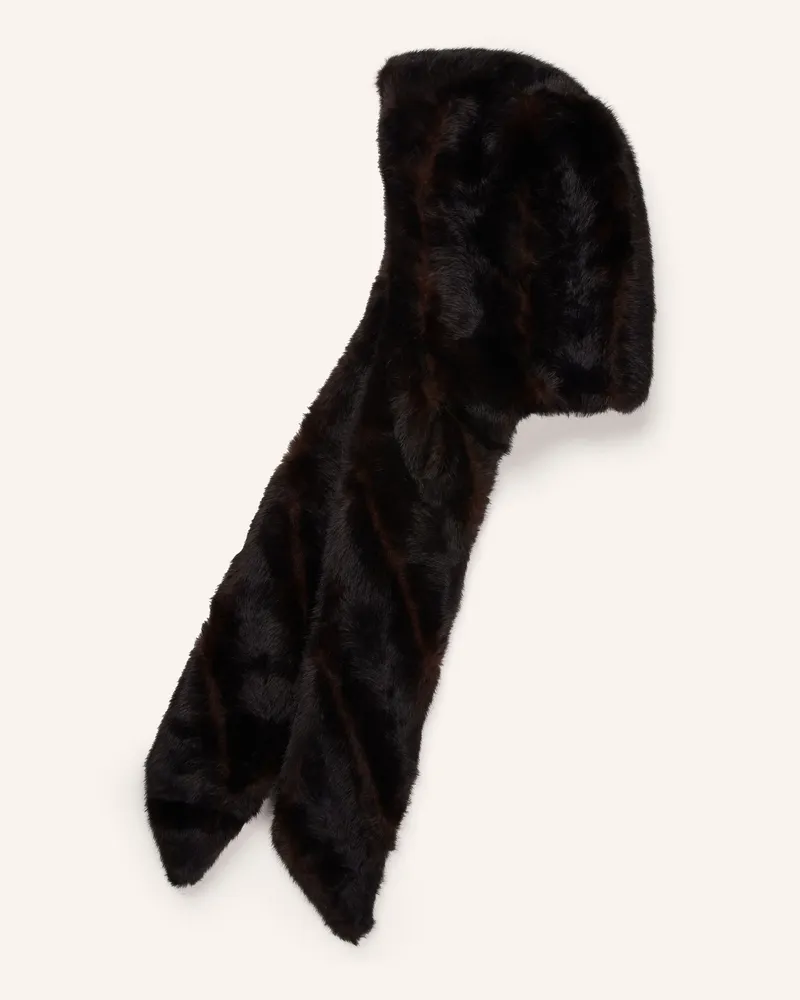 Claudie Pierlot Kunstfell-Mütze Dunkelbraun