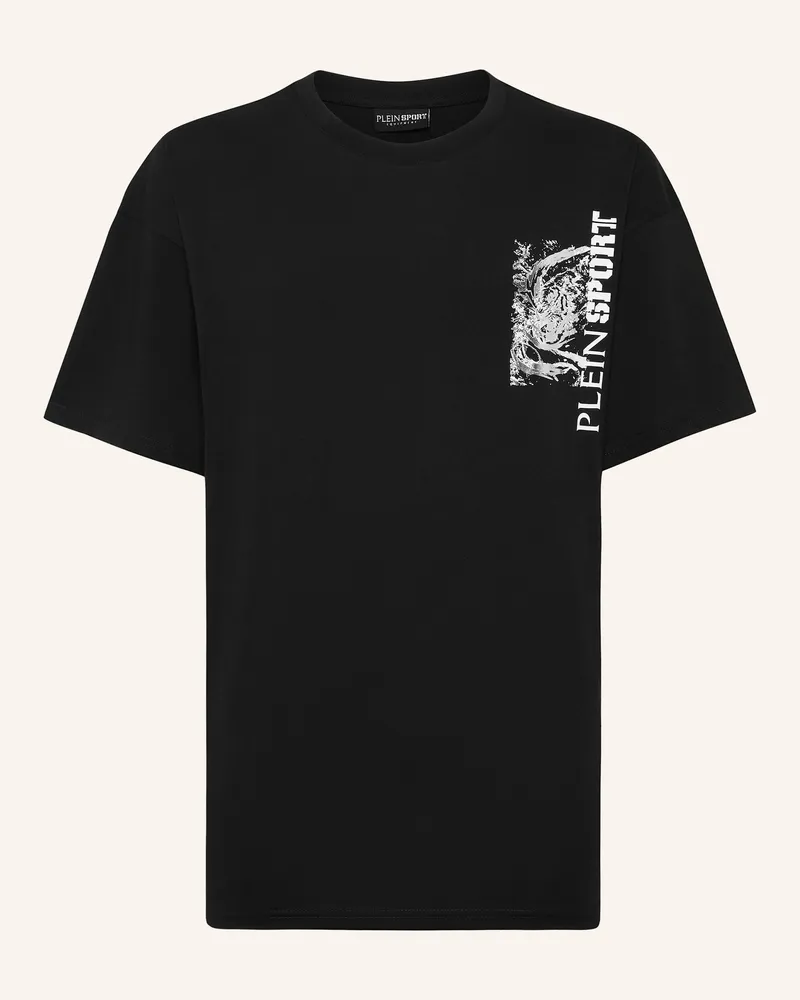 Philipp Plein PLEIN SPORT T-Shirt Rundhalsausschnitt TIGER Schwarz