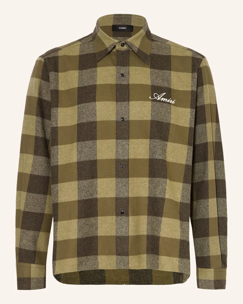 Amiri Flanellhemd Comfort Fit gruen Khaki