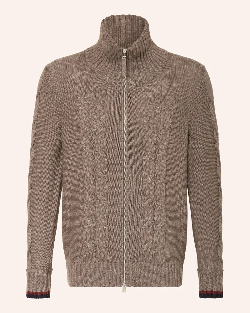 FTC Cashmere Strickjacke mit Cashmere Taupe