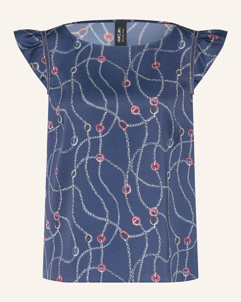 Marc Cain Blusentop Mit Rüschen Und Schmucksteinen blau 393