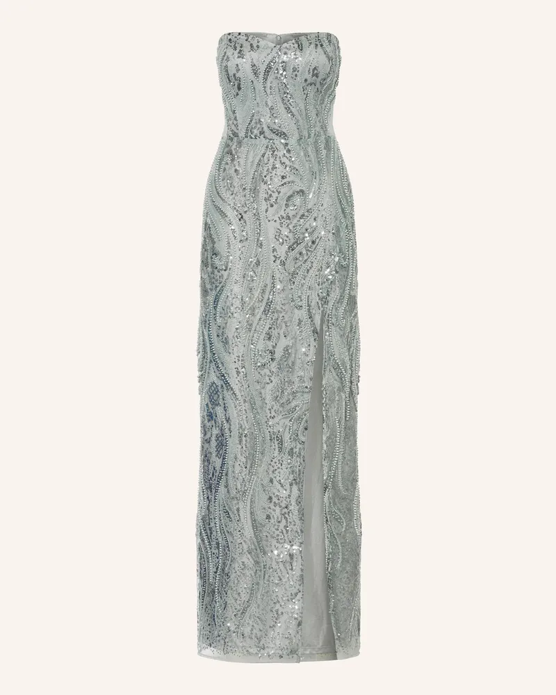 Vera Mont Abendkleid mit Pailletten und Schmuckperlen Grau