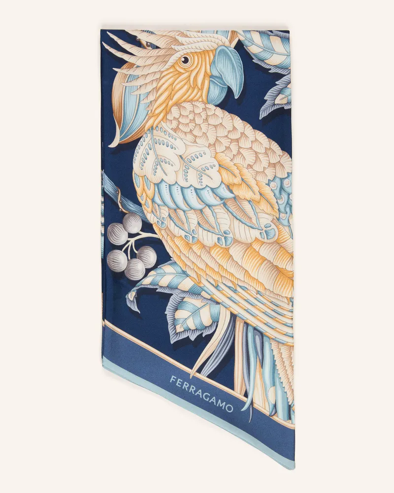 Ferragamo Seidenschal blau Blaugrau
