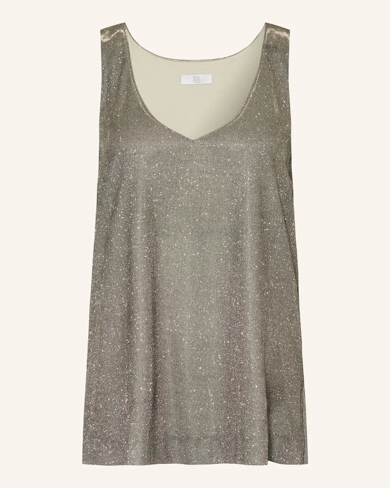 Riani Jerseytop Mit Glitzergarn braun Silber