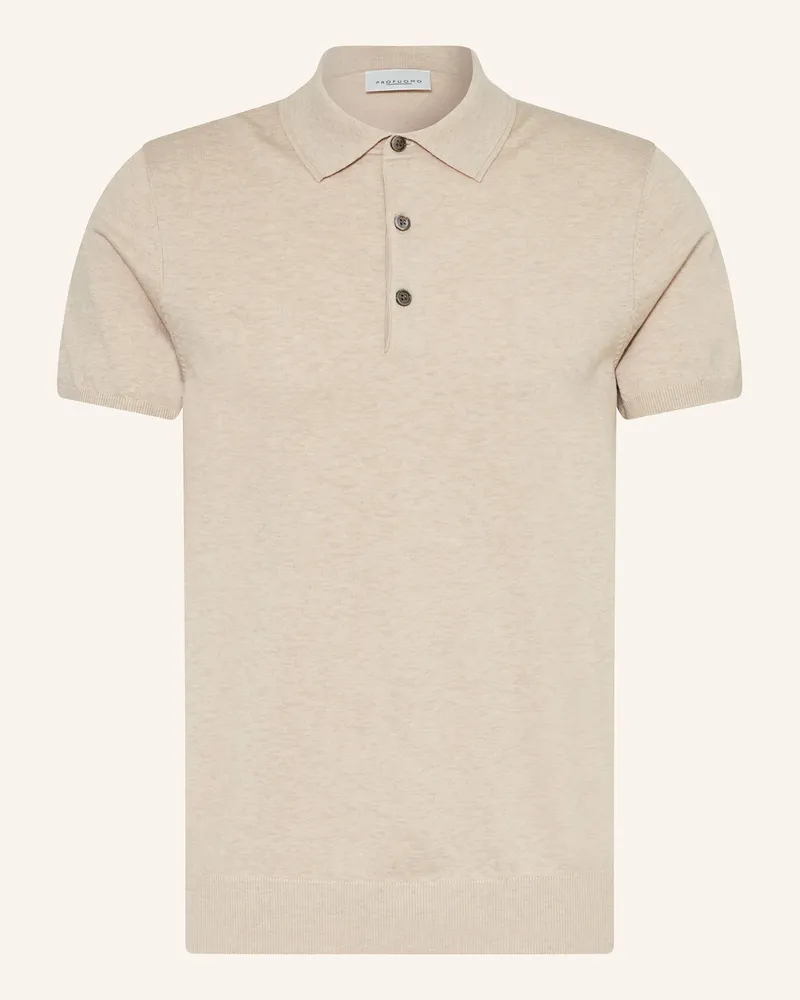 Profuomo Strick-Poloshirt Beige