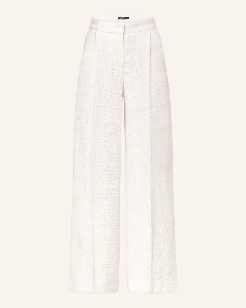 Maje Marlenehose mit Bouclé und Glitzergarn Ecru